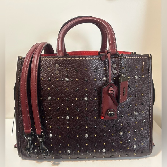 Coach Handbags - EUC COACH ROGUE 30 WITH PRAIRIE RIVETS OXBLOOD/RED